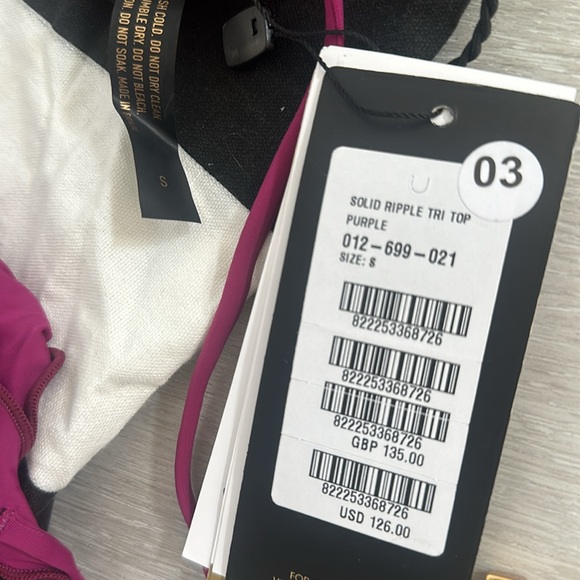 Ripple Tie Side Cheeky Bottom color Plum size M & Ripple TriangleTop Plum size S - Picture 6 of 7